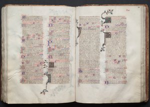 Le Missel de Gotha : Fol. 110v, Texte, vers 1375 - Master of the Boqueteaux