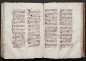 Le Missel de Gotha : Fol. 111v, texte, vers 1375 - Master of the Boqueteaux