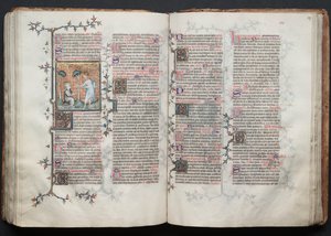 Le Missel de Gotha : Fol. 116v, Sainte Marie-Madeleine à genoux, vers 1375 - Master of the Boqueteaux