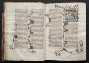 Le Missel de Gotha: Fol. 15v, Texte, vers 1375 - Master of the Boqueteaux