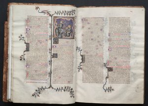 Le Missel de Gotha : Fol. 18r, Texte, vers 1375 - Master of the Boqueteaux