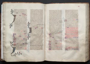 Le Missel de Gotha : Fol. 42v, Texte, vers 1375 - Master of the Boqueteaux