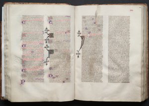 Le Missel de Gotha : Fol. 44r, texte, vers 1375 - Master of the Boqueteaux
