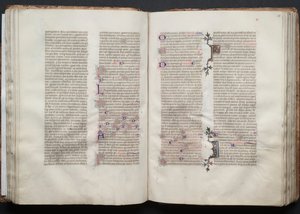 Le Missel de Gotha : Fol. 49v, Texte, vers 1375 - Master of the Boqueteaux