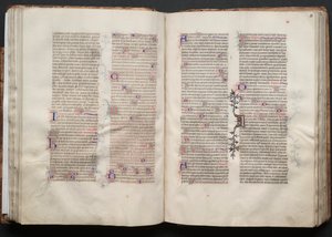 Le Missel de Gotha : Fol. 50v, Texte, vers 1375 - Master of the Boqueteaux