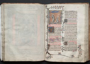 Le Missel de Gotha : Fol. 64v, Texte, vers 1375 - Master of the Boqueteaux