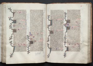Le Missel de Gotha : Fol. 91v, Texte, c. 1375 - Master of the Boqueteaux