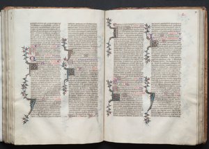 Le Missel de Gotha : Fol. 92v, Texte, vers 1375 - Master of the Boqueteaux