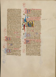 Initiale L : La Vierge en prière - Master of the Brussels Initials
