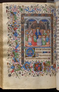 Heures de Charles le Noble, roi de Navarre (1361-1425) : fol. 137v, Pentecôte - Master of the Brussels Initials and Associates
