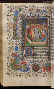 Heures de Charles le Noble, roi de Navarre (1361-1425) : fol. 161v, Moquerie du Christ - Master of the Brussels Initials and Associates
