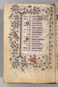 Heures de Charles le Noble, roi de Navarre (1361-1425) : fol. 3v, mars - Master of the Brussels Initials and Associates