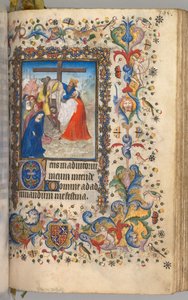Heures de Charles le Noble, Roi de Navarre 1361-1425 : fol. 192r, Descente de Croix, c. 1405 - Master of the Brussels Initials and Associates