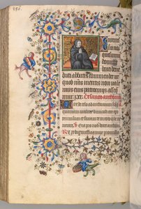 Heures de Charles le Noble, Roi de Navarre 1361-1425, fol. 287vr, Saint Benoît - Master of the Brussels Initials and Associates