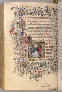 Heures de Charles le Noble, roi de Navarre 1361-1425, fol. 290v, Saint Dominique, vers 1405 - Master of the Brussels Initials and Associates