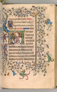 Heures de Charles le Noble, roi de Navarre 1361-1425, fol. 292r, St. Fiacre, c. 1405 - Master of the Brussels Initials and Associates