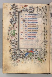 Heures de Charles le Noble, Roi de Navarre 1361-1425 : fol. 2v, Février, vers 1405 - Master of the Brussels Initials and Associates