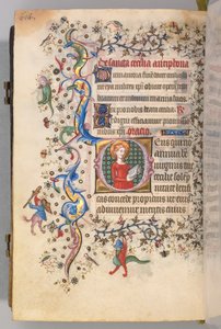 Heures de Charles le Noble, roi de Navarre 1361-1425, fol. 301v, Sainte Cécile, c. 1405 - Master of the Brussels Initials and Associates