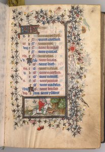 Heures de Charles le Noble, Roi de Navarre 1361-1425 : fol. 5r, Mai, vers 1405 - Master of the Brussels Initials and Associates