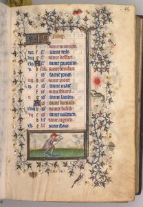 Heures de Charles le Noble, Roi de Navarre 1361-1425 : fol. 6r, Juin, vers 1405 - Master of the Brussels Initials and Associates