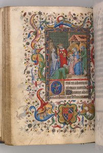 Heures de Charles le Noble, roi de Navarre 1361-1425 : fol. 78v, Adoration des Mages Sext - Master of the Brussels Initials and Associates