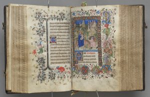 Heures de Charles le Noble, Roi de Navarre 1361-1425 : fol. 87v, Texte, vers 1405 - Master of the Brussels Initials and Associates