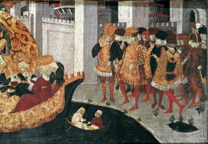 Décaméron de Boccace : le châtelain Pericone accueille Alatiel, fille du sultan de Babylone Beminedab et sa suite sur l