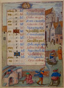 Page de calendrier pour janvier, illustration des 
