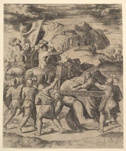 Le Christ portant la croix entouré de soldats, plusieurs à cheval, 1530-1560 - Master of the Die