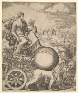 Cybèle dans son char tiré par deux lions, 1530-60