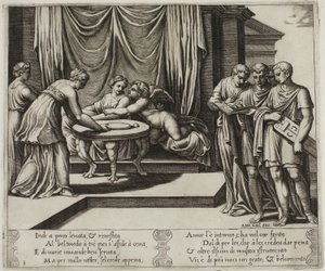 Autres nymphes servant Psyché à table