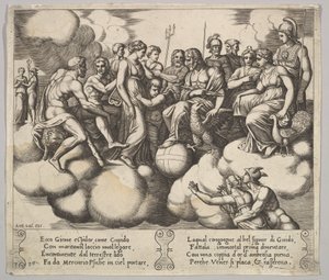 Planche 30 : Vénus et Cupidon plaidant leur cause en présence de Jupiter et d