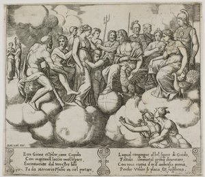 Vénus et Cupidon plaidant leur cause devant Jupiter et d
