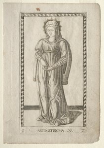 Arithmétique des Tarocchi, série C : Arts libéraux, #25, avant 1467 - Master of the E Series Tarocchi