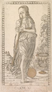 Calliope de la série Tarocchi D : Apollon et les Muses, n°11, avant 1467