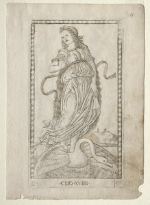 Clio histoire de la série Tarocchi D: Apollon et les Muses, #19, avant 1467 - Master of the E Series Tarocchi