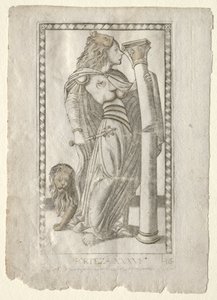 Forteza des Tarocchi, série B : Principes cosmiques et vertus, n°36, avant 1467 - Master of the E Series Tarocchi