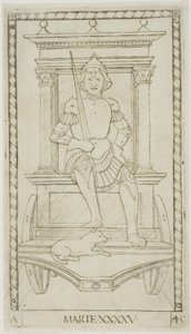 Mars, planche 45 de Planètes et Sphères - Master of the E Series Tarocchi