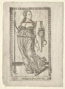 Philosophie des Tarocchi, série C : Arts libéraux, #28, avant 1467 - Master of the E Series Tarocchi