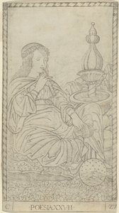 Poésie, planche 27 des Arts et Sciences - Master of the E Series Tarocchi