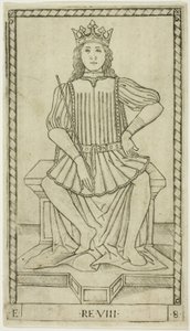 Le Roi, planche huit de Les rangs et conditions des hommes - Master of the E Series Tarocchi