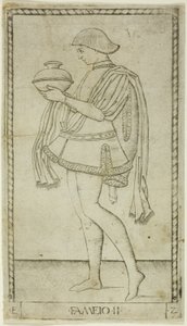 Le Serviteur, planche deux de Les Rangs et Conditions des Hommes - Master of the E Series Tarocchi