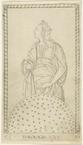 Théologie, planche 30 des Arts et Sciences - Master of the E Series Tarocchi