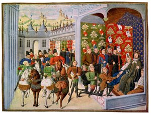 Le roi Henri VI de France reçoit les envoyés anglais, 15ème siècle - Master of the Harley Froissart