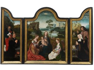 Vierge et Enfant avec Sainte Catherine et Sainte Barbara, vers 1520-25 - Master of the Holy Blood