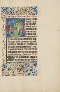 Initiale O : Le martyre de saint Sébastien - Master of the Llangattock Hours