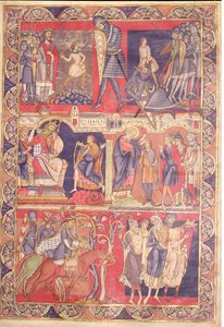 Scènes de la vie de Samuel, Saül et David, de la Bible de Winchester, 1160-80 - Master of the Morgan Leaf