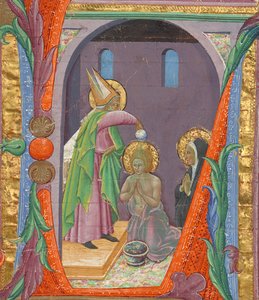 Initiale L : Le baptême de Saint Augustin - Master of the Osservanza