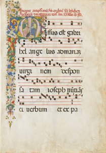Feuille de manuscrit avec Saint Jean l