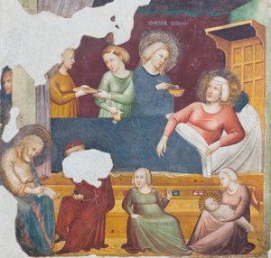 Naissance de Jean-Baptiste (détail) - Master of the Urbino Coronation